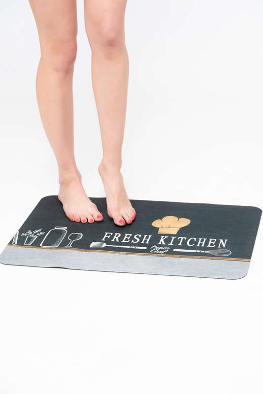 2 Piece Anti Fatigue PVC Kitchen &amp; Bathroom Non Slip Mat Set