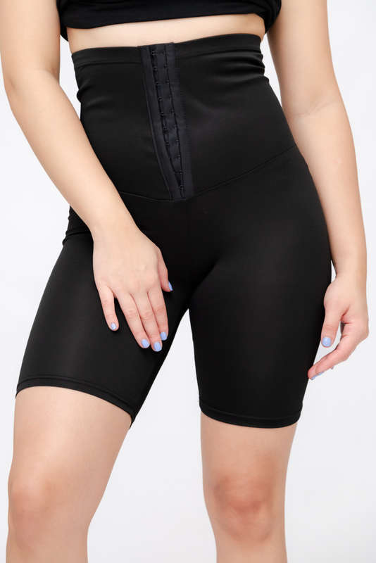 High Waist Trainer Elastic Tummy Control Waist Slimming Body Shaper Shorts Black