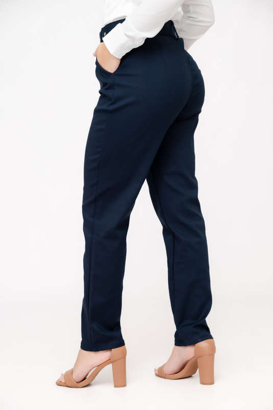 Ladies Professional Elegant Office Pants With Pockets & Belt