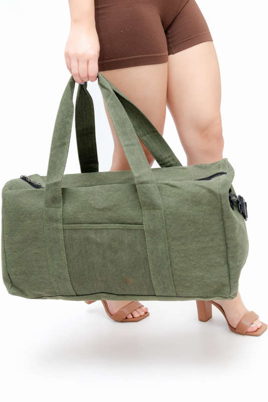 The Senza® Large Canvas Military Luggage Duffle Sports Bag
