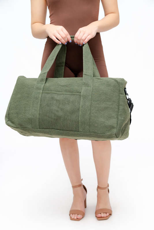 The Senza® Large Canvas Military Luggage Duffle Sports Bag