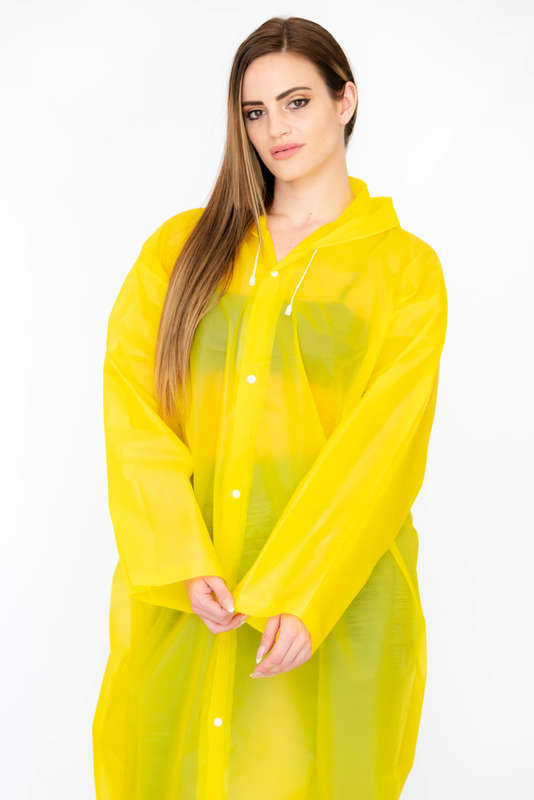 Senza® Unisex Lightweight Button-Down Hooded Raincoat