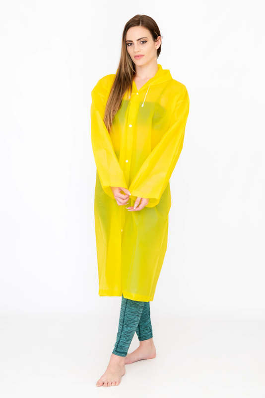 Senza® Unisex Lightweight Button-Down Hooded Raincoat