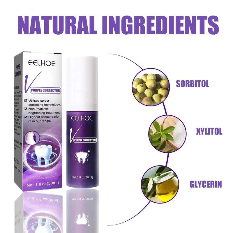 V34 Purple Corrector Teeth Whitening Toothpaste Stain Remover 30ml PROMO-2-FOR-1