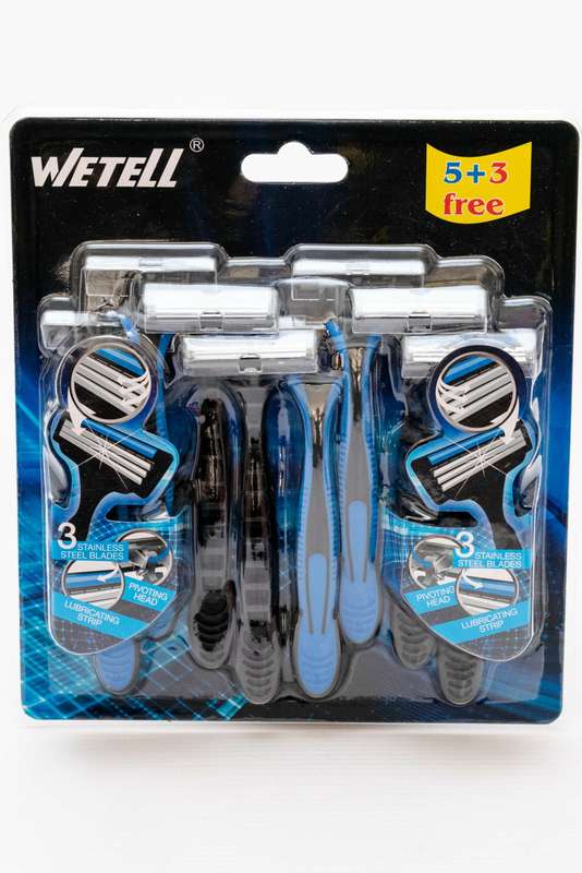 Wetell Blue Men's Disposable 8 Pack Razors Blades