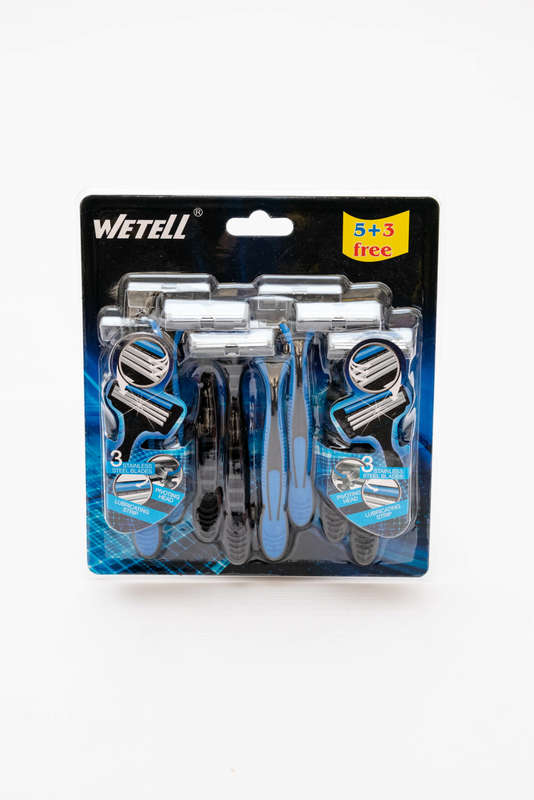 Wetell Blue Men's Disposable 8 Pack Razors Blades