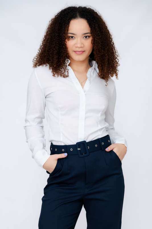Ladies Professional Elegant Office Pants With Pockets & Belt