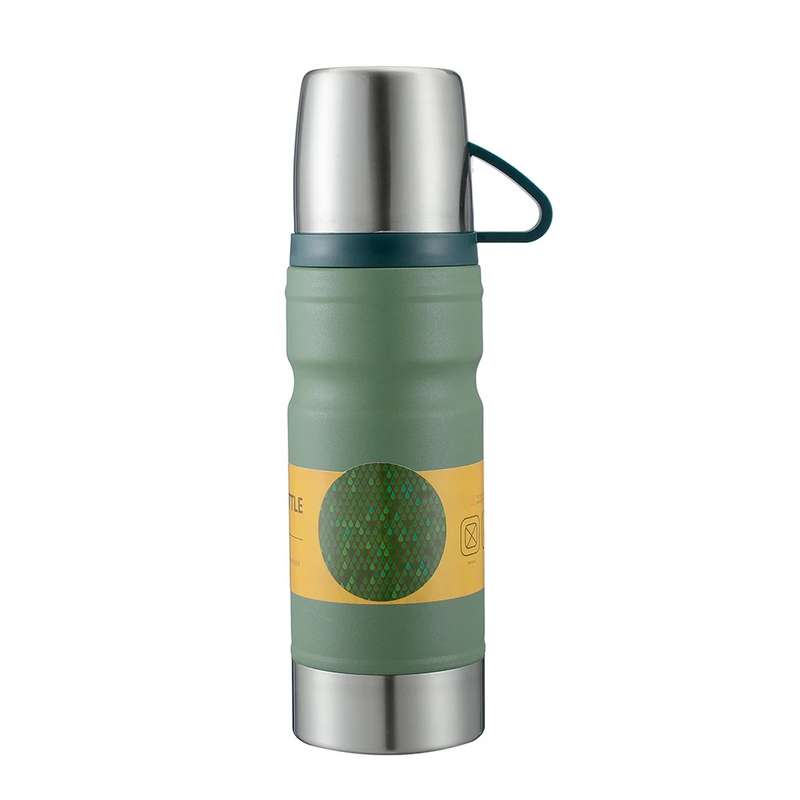 4 Piece Vacuum Thermos Insulated Stainless Steel Flask &amp; Cup Gift Set 750ml