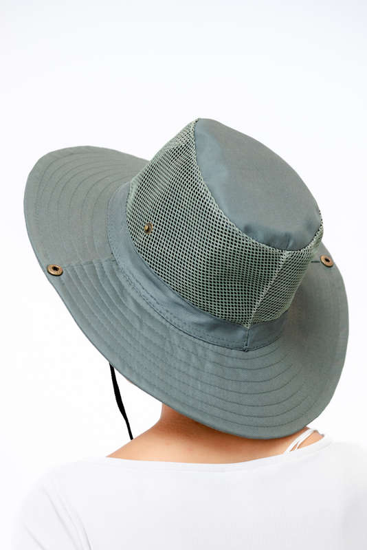 Adrian Summer Sun Beach Hat With Drawstring Army Green
