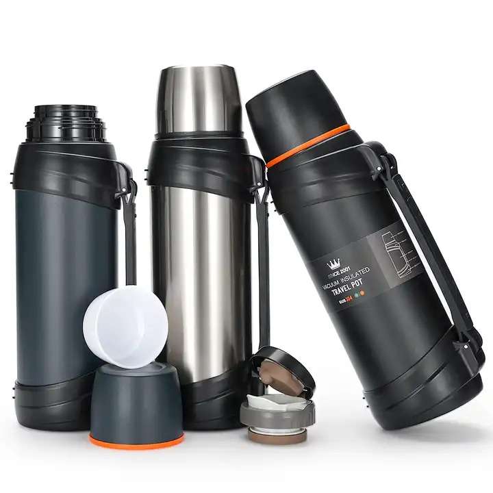 1200ml Large Stainless Steel Thermos Vacuum Travel Flask Pot For Hot & Cold Drinks
