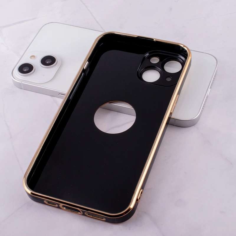 Luxury Silicone Electroplate CD Pattern Gold Embossed Case For iPhone MagSafe-Compatible 13 Pro M...