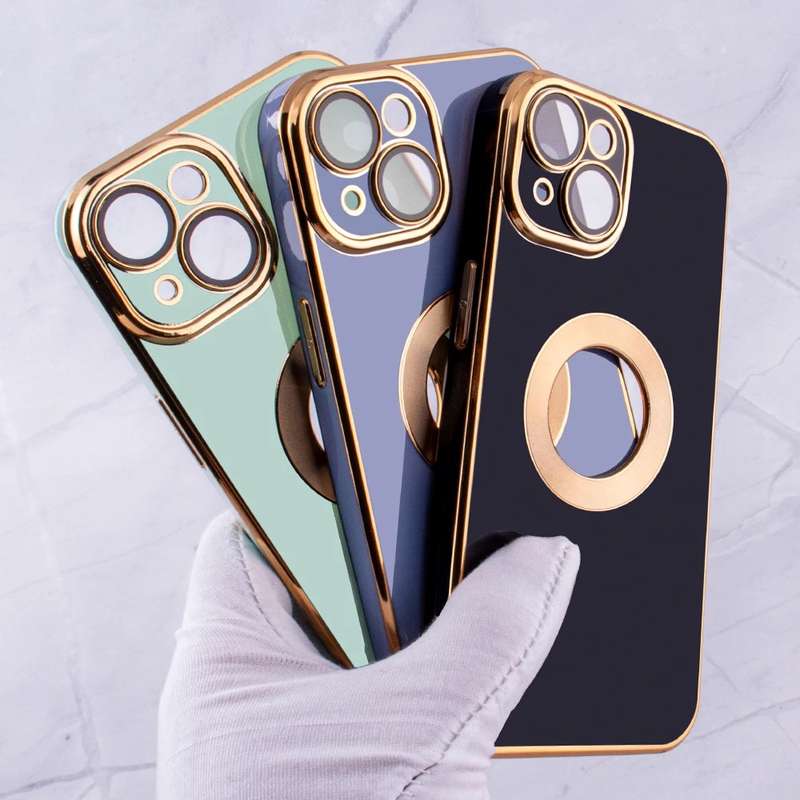 Luxury Silicone Electroplate CD Pattern Gold Embossed Case For iPhone MagSafe-Compatible 13 Pro M...