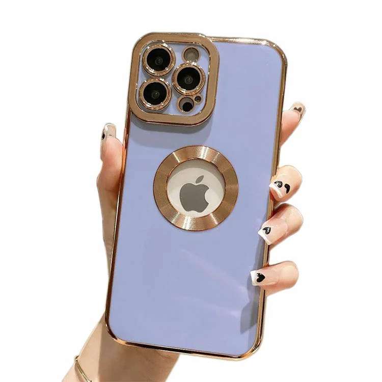 Luxury Silicone Electroplate CD Pattern Gold Embossed Case For iPhone MagSafe-Compatible 13 Pro M...