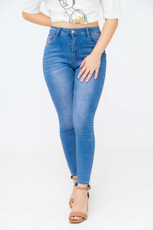 Women's Blue Stretch High Rise Skinny Jeans