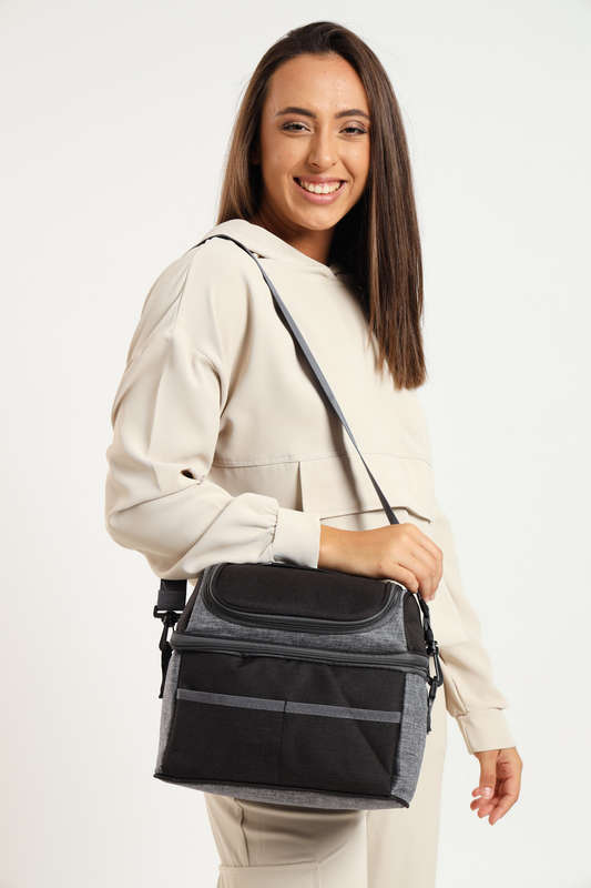 Senza Large Capacity Double Decker Thermal Lunch Bags, Portable Insulated Cooler Bag