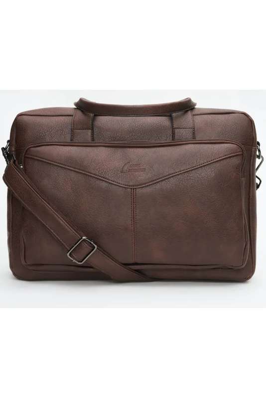 Camel Mountain Leather Luxury Laptop Bag