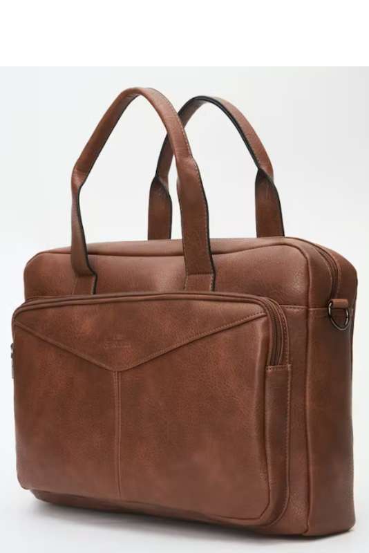 Camel Mountain Leather Luxury Laptop Bag