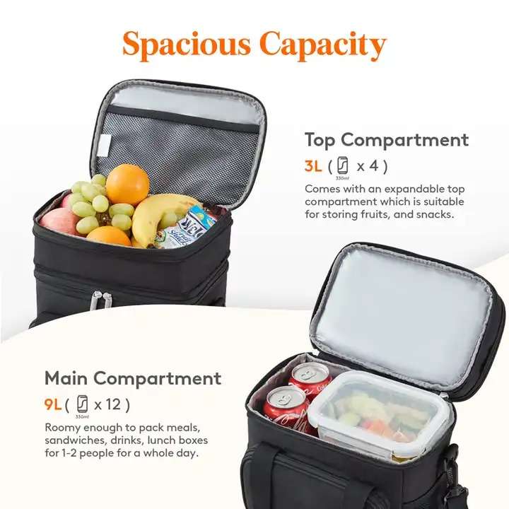 Double Decker Thermal Cooler Lunch Bag