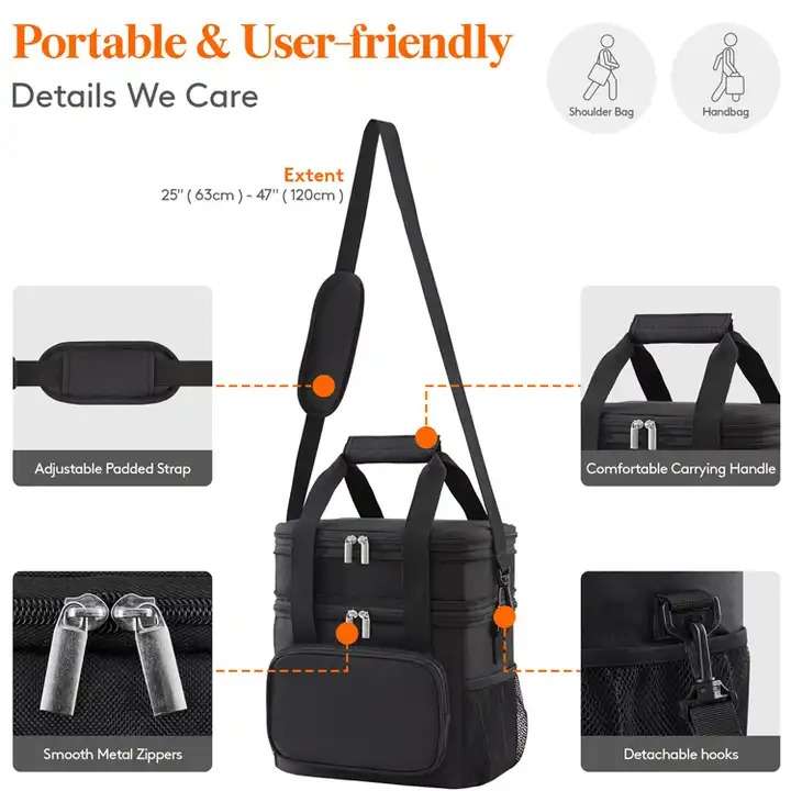 Double Decker Thermal Cooler Lunch Bag
