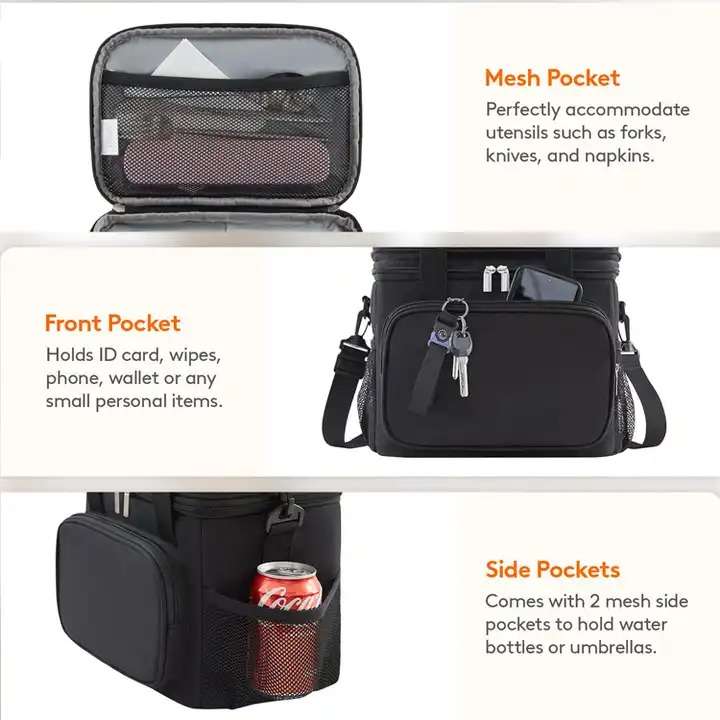 Double Decker Thermal Cooler Lunch Bag