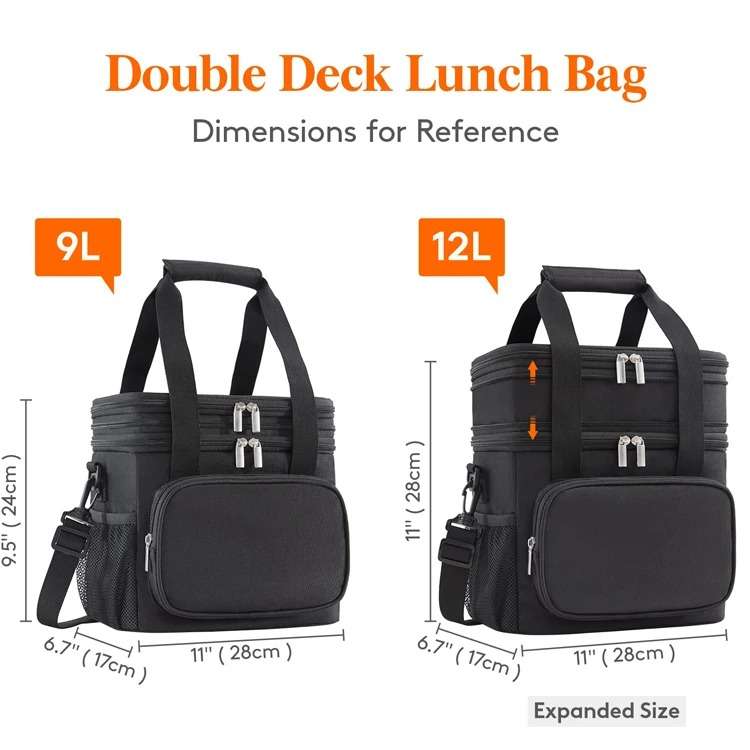 Double Decker Thermal Cooler Lunch Bag