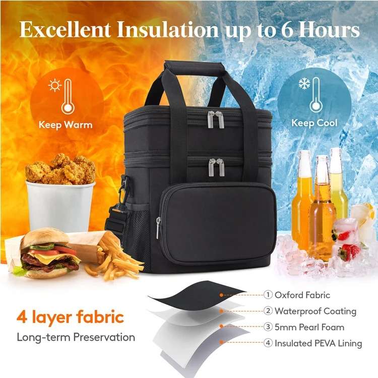 Double Decker Thermal Cooler Lunch Bag