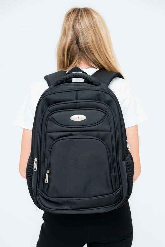 Powerland Large School Backpack or Laptop Bag Black