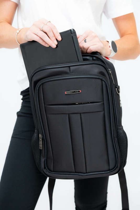 Powerland Medium Travel 13 inch Laptop Bag Backpack Black