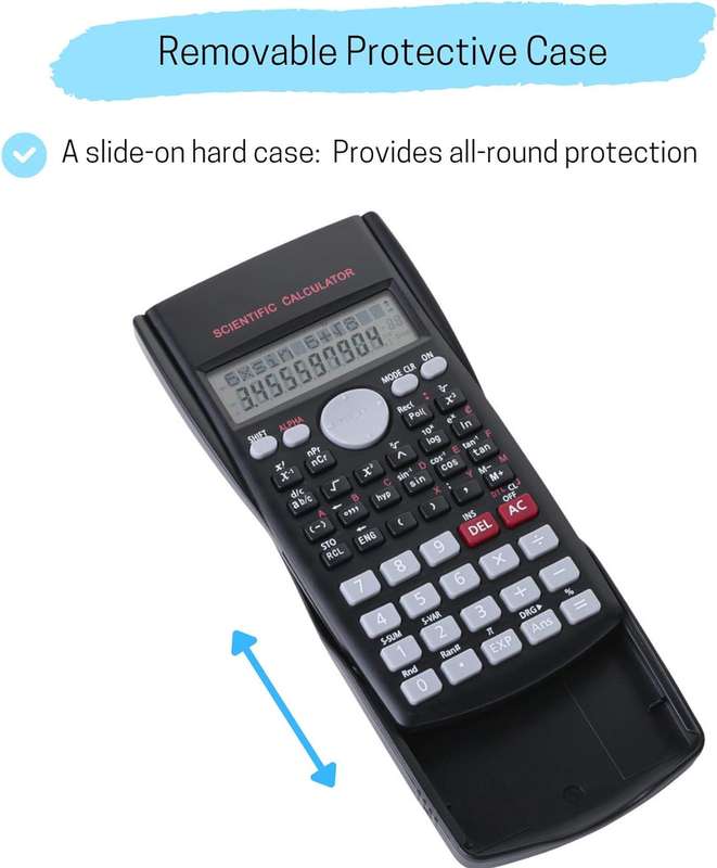 Scientific Calculator 2-Line Display Digital LCD KK-82MS-D Incl Battery