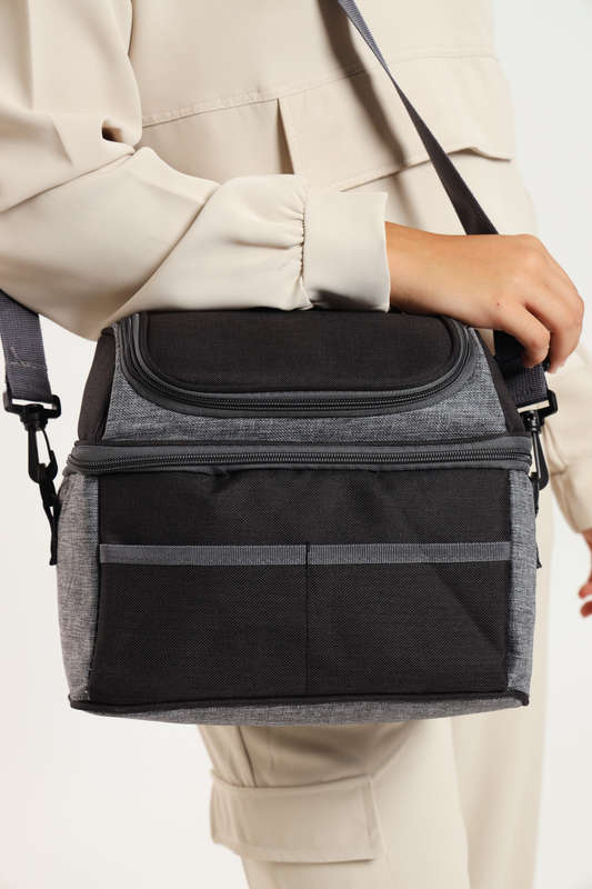 Senza Large Capacity Double Decker Thermal Lunch Bags, Portable Insulated Cooler Bag