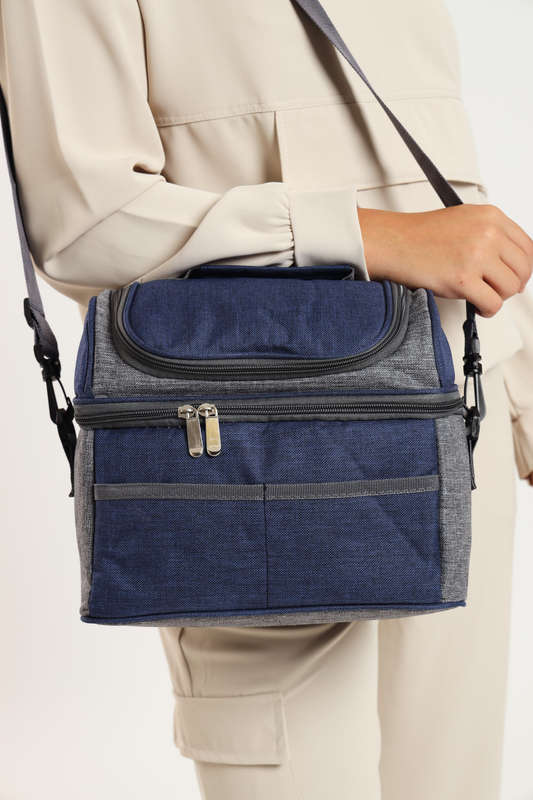 Senza Large Capacity Double Decker Thermal Lunch Bags, Portable Insulated Cooler Bag