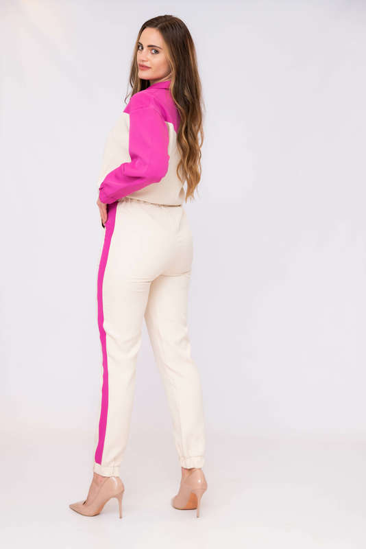 Chic Flick Colour-Bloc Lightweight Tracksuit Sweatsuit Set with Pockets