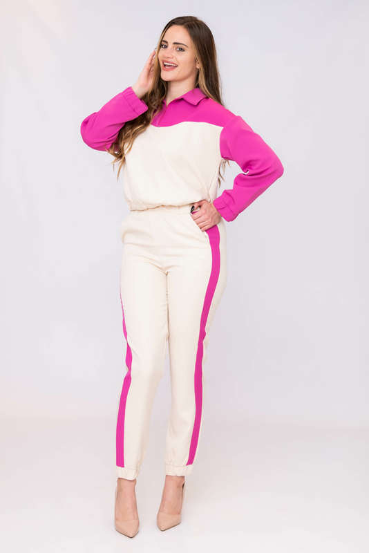 Chic Flick Colour-Bloc Lightweight Tracksuit Sweatsuit Set with Pockets