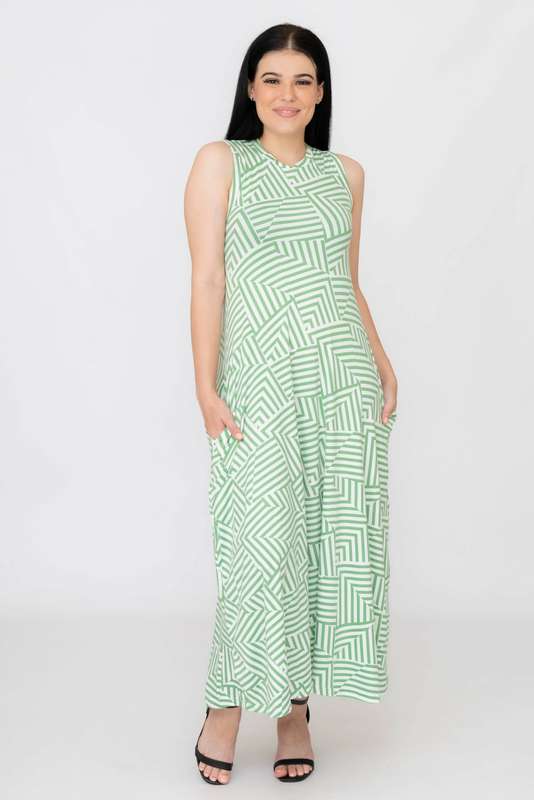 Reed Printed Maxi Dress With Pockets