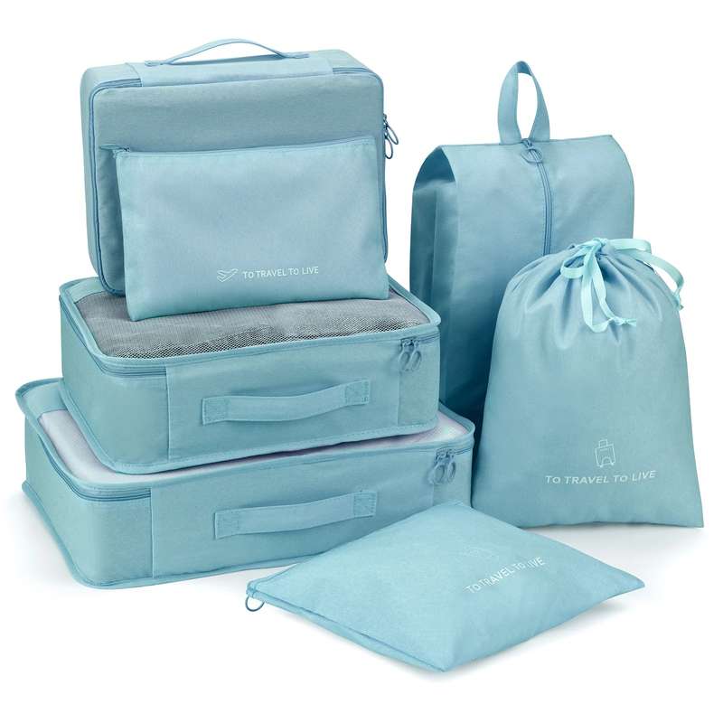 Senza 7 Piece Travel Packing Cubes Luggage Organizer Set