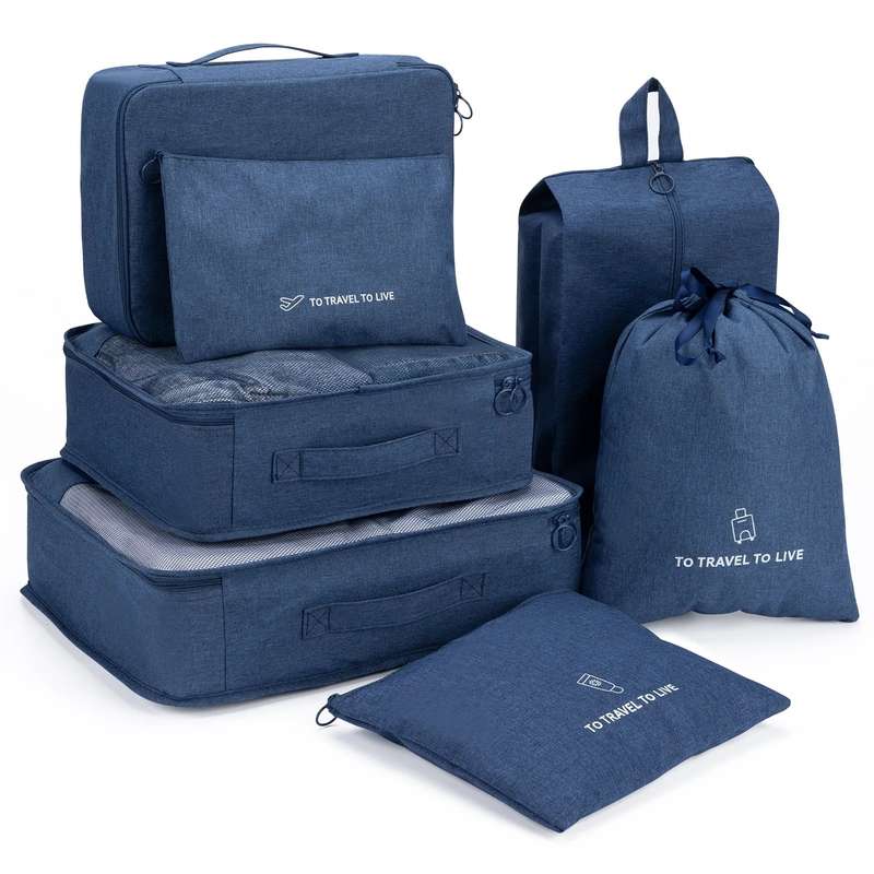 Senza 7 Piece Travel Packing Cubes Luggage Organizer Set
