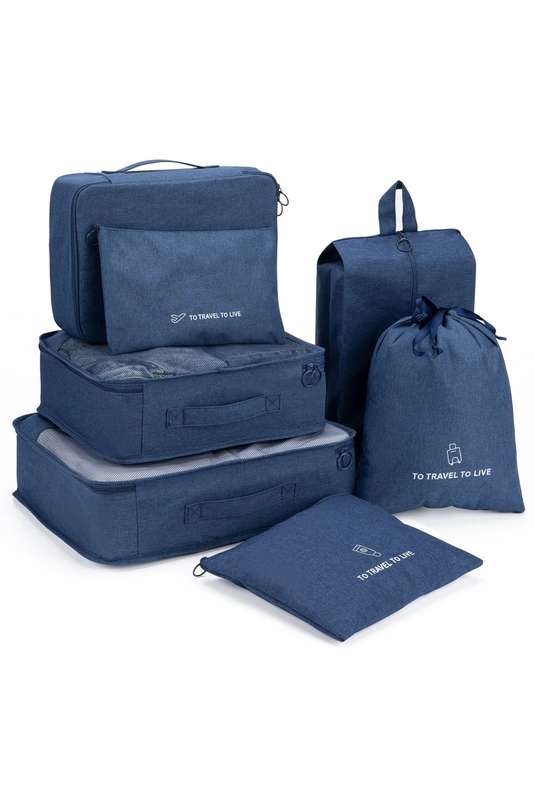 Senza 7 Piece Travel Packing Cubes Luggage Organizer Set