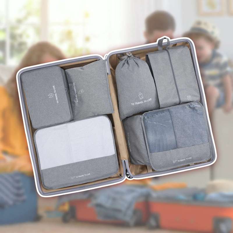 Senza 7 Piece Travel Packing Cubes Luggage Organizer Set