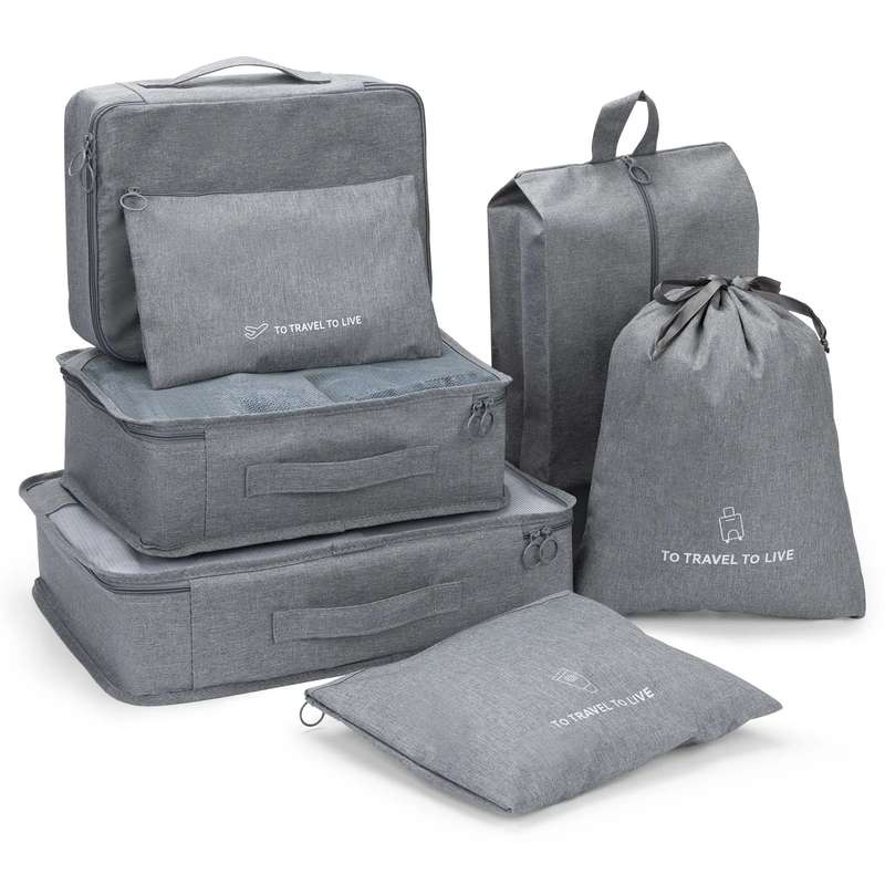 Senza 7 Piece Travel Packing Cubes Luggage Organizer Set