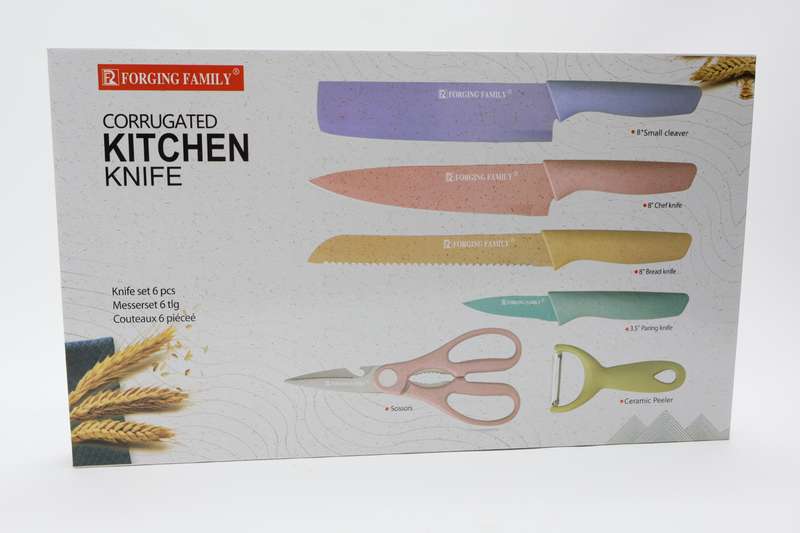 6 Piece Stainless Steel Kitchen Knives  Set With Gift Case Colour