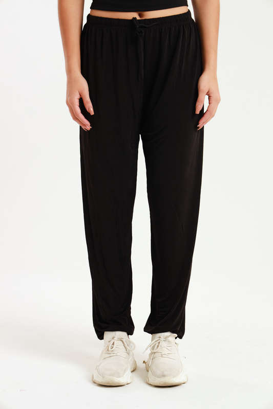 Senza Casual Black Harem Wide Leg Everyday Pants