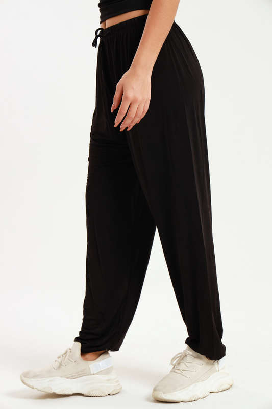 Senza Casual Black Harem Wide Leg Everyday Pants