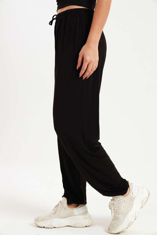 Senza Casual Black Harem Wide Leg Everyday Pants