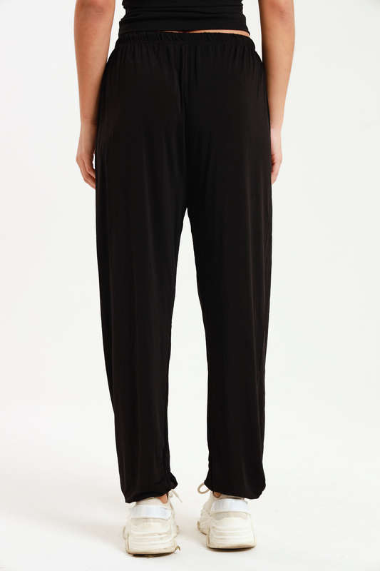 Senza Casual Black Harem Wide Leg Everyday Pants