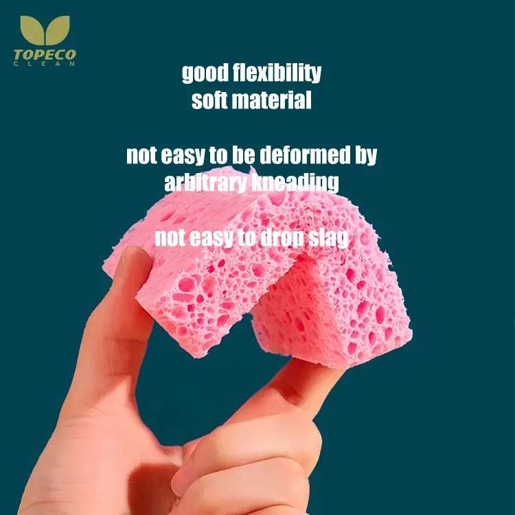 Natural Wood Pulp Cellulose Dish Washing Sponge Scourer For Kitchen - Pack Of 6