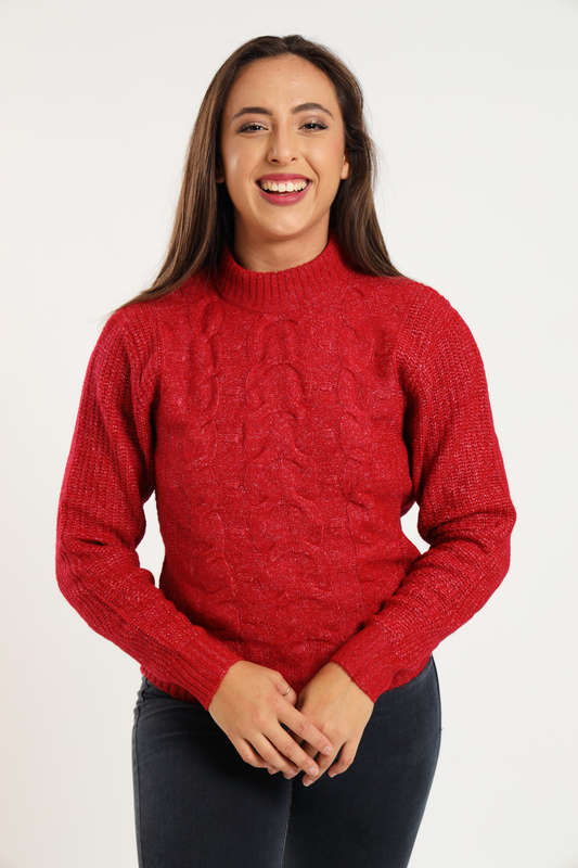 Ladies Cozy Plush Long Sleeve Pullover Sweater Jersey