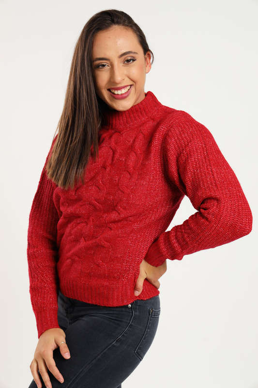Ladies Cozy Plush Long Sleeve Pullover Sweater Jersey