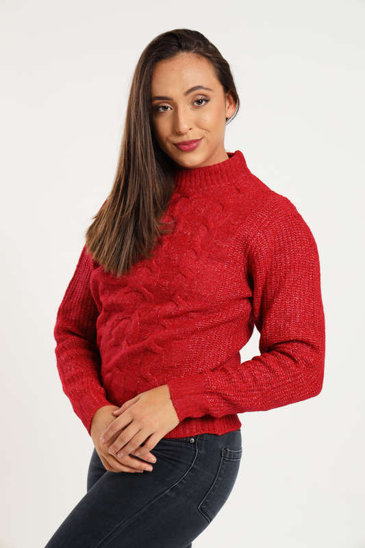 Ladies Cozy Plush Long Sleeve Pullover Sweater Jersey