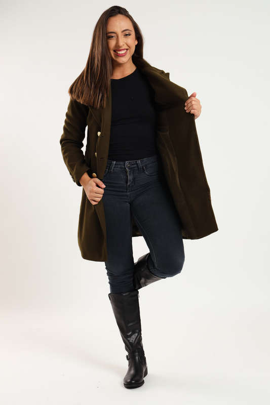 Ladies Knee High Black Boot Side Buckle