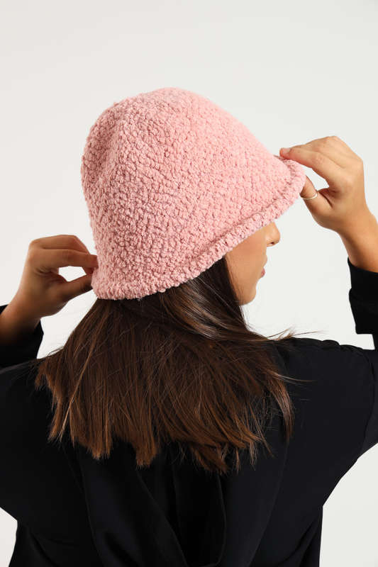 Ladies Panama Winter Fluffy Fur Knitted Bucket Hat